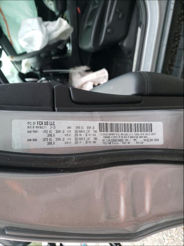 2019 JEEP GR CHEROKE 1C4RJEBG9KC700922