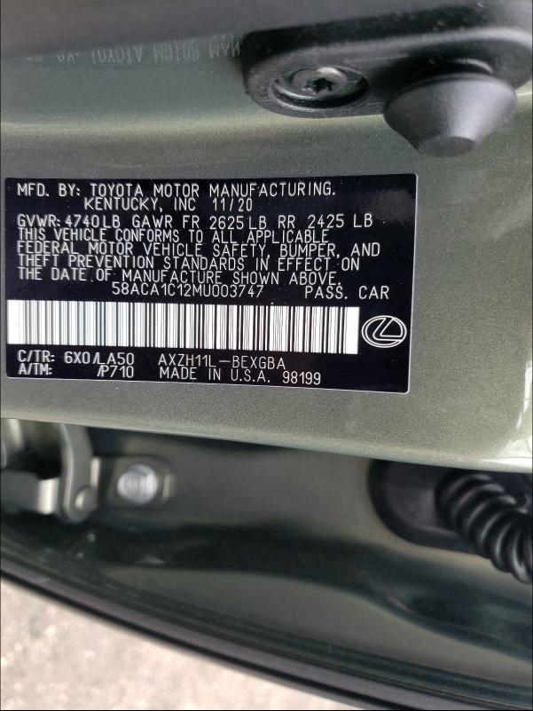 2021 LEXUS ES 300H BA 58ACA1C12MU003747