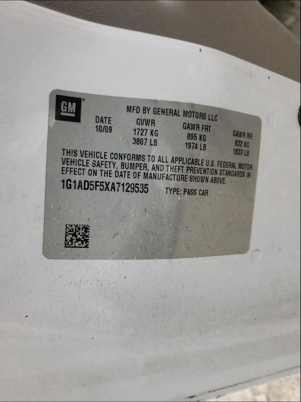 2010 CHEVROLET COBALT 1LT 1G1AD5F5XA7129535