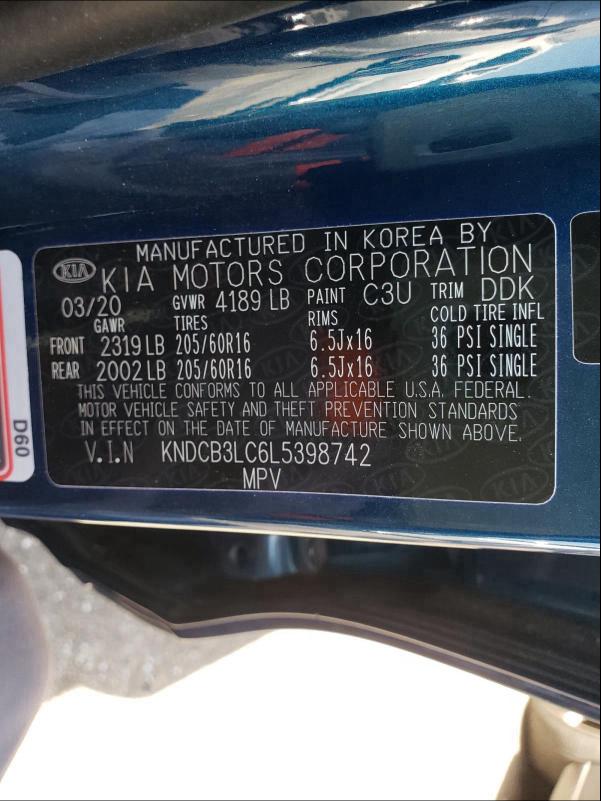 2020 KIA NIRO LX KNDCB3LC6L5398742