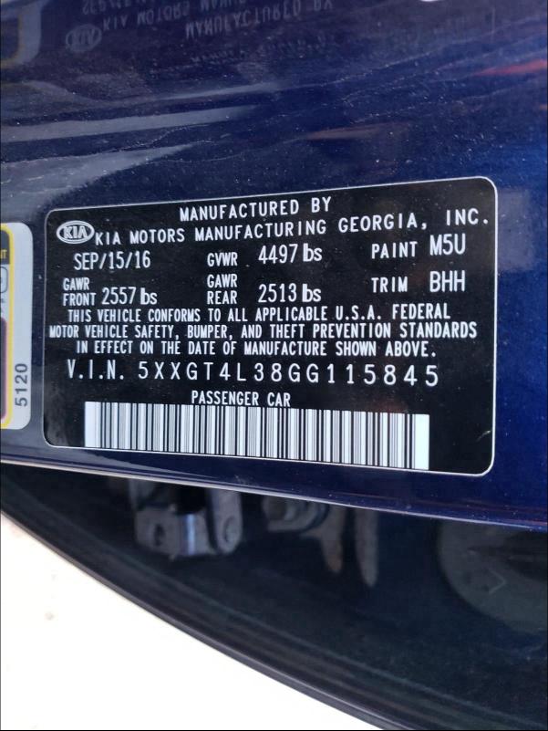 2016 KIA OPTIMA LX 5XXGT4L38GG115845