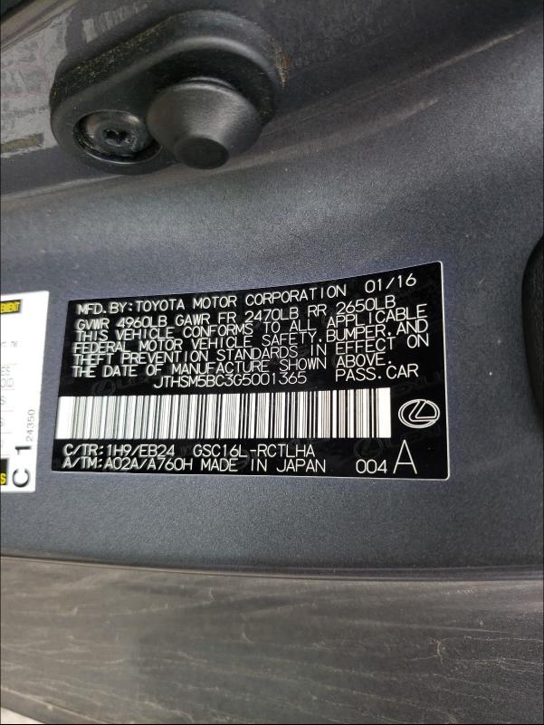 2016 LEXUS RC 300 JTHSM5BC3G5001365