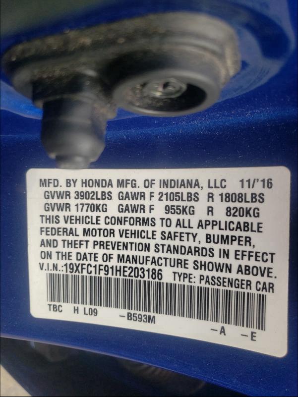 2017 HONDA CIVIC TOUR 19XFC1F91HE203186