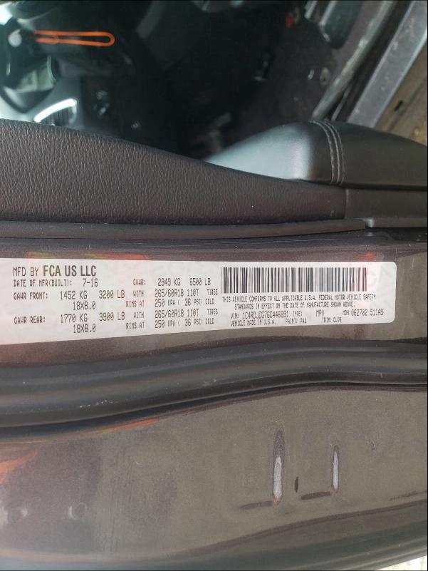 2016 DODGE DURANGO LI 1C4RDJDG7GC446891