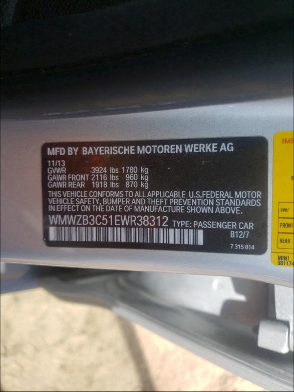 2014 MINI COOPER COU WMWZB3C51EWR38312