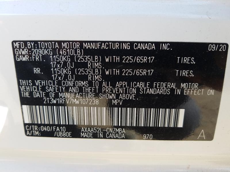 VIN 2FMPK4J95MBA54228 2021 Ford Edge, Sel no.10