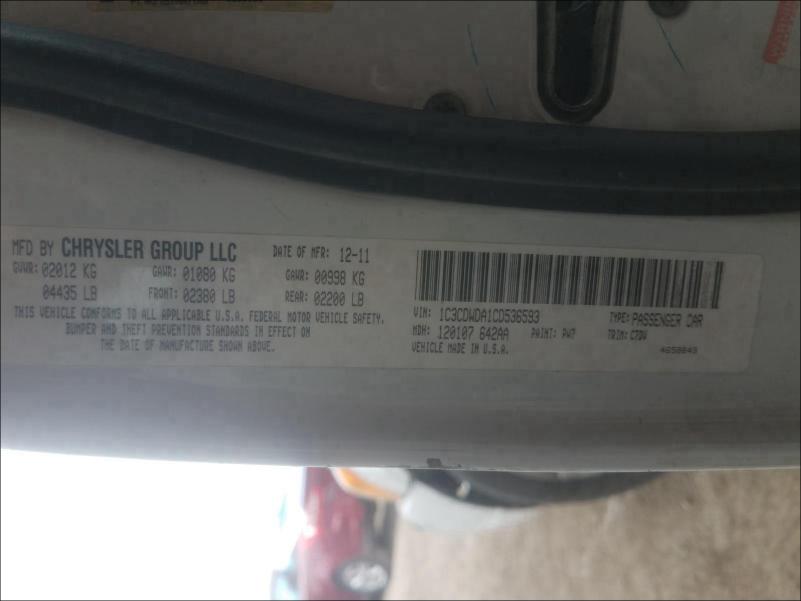 2012 DODGE CALIBER SX 1C3CDWDA1CD536593