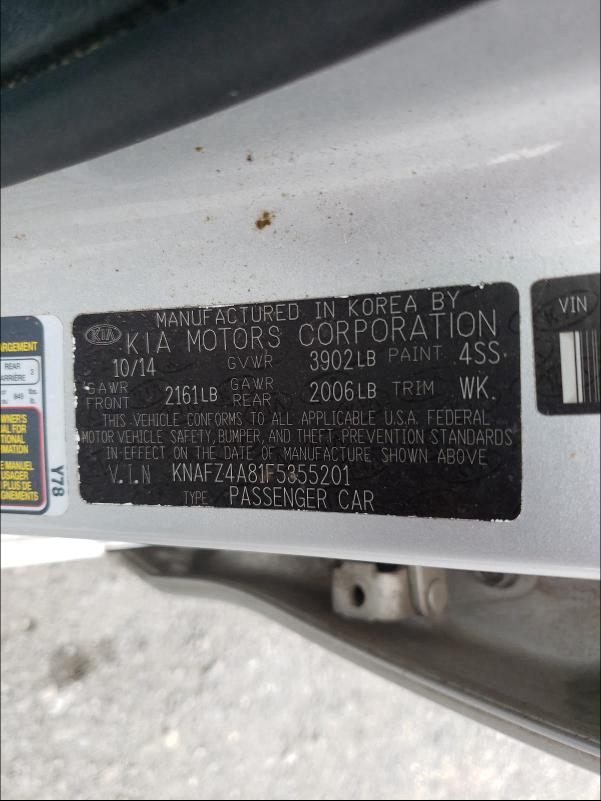 2015 KIA FORTE EX KNAFZ4A81F5355201