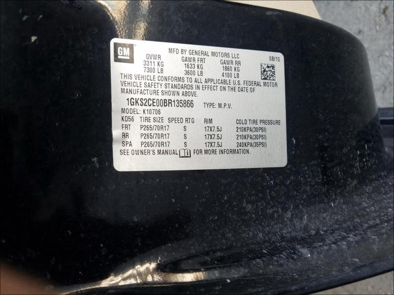 2011 GMC YUKON SLT 1GKS2CE00BR135866
