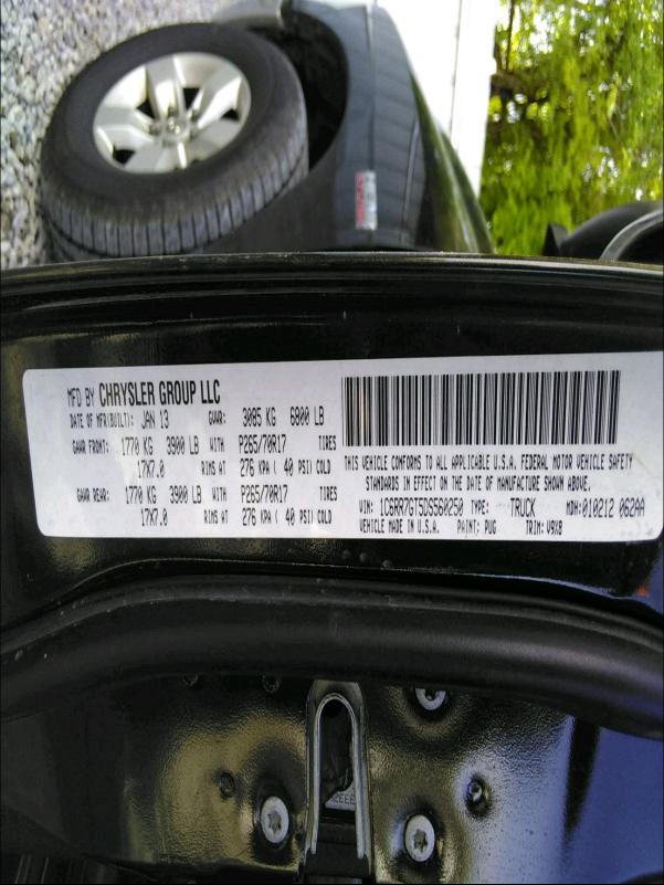 2013 DODGE 1500 1C6RR7GT5DS560250