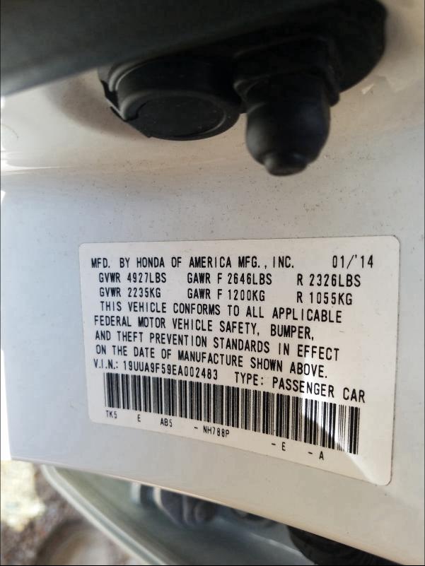 2014 ACURA TL TECH 19UUA9F59EA002483