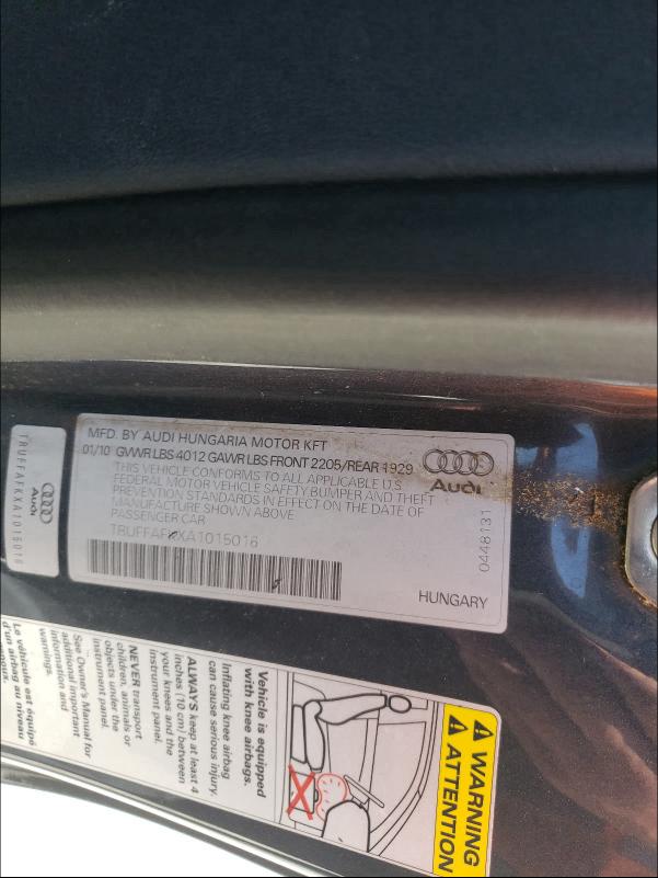 2010 AUDI TT PREMIUM TRUFFAFKXA1015016