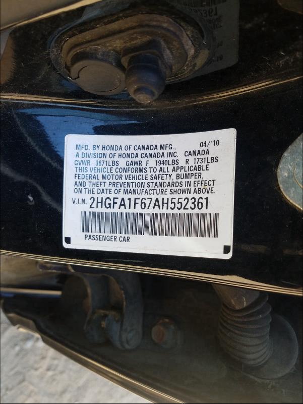 2010 HONDA CIVIC LX-S 2HGFA1F67AH552361
