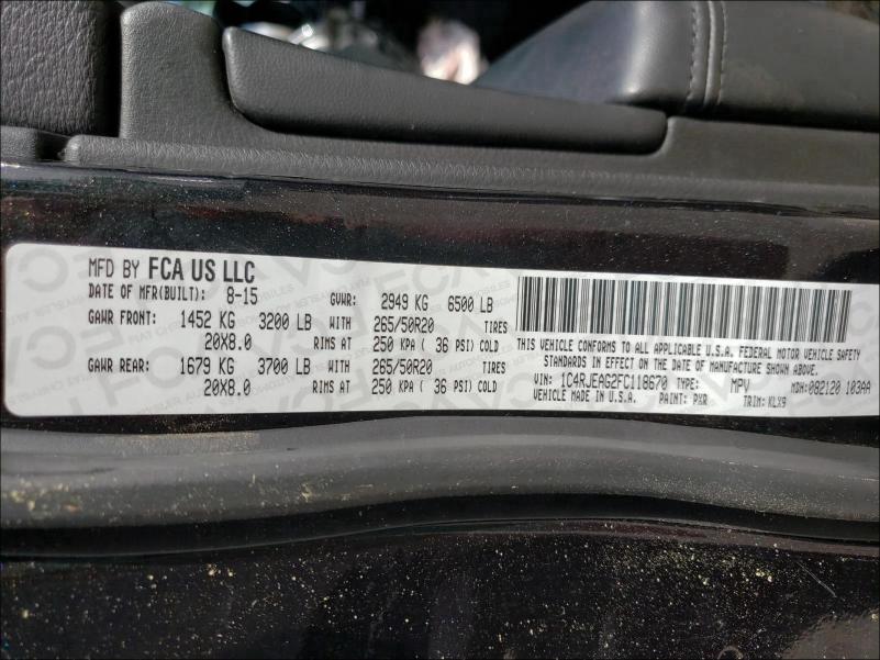 2015 JEEP GR CHEROKE 1C4RJEAG2FC118670