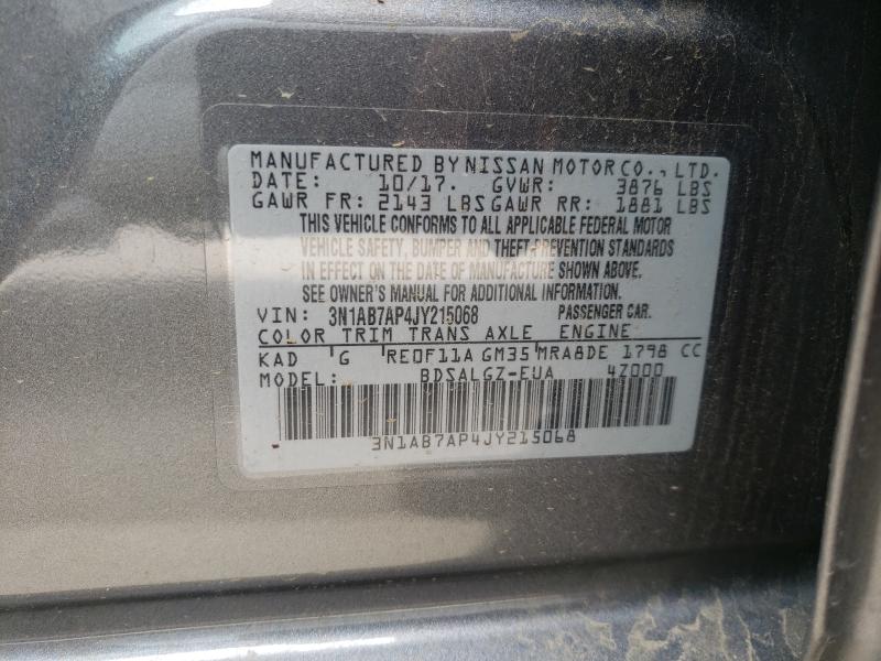 2018 NISSAN SENTRA S 3N1AB7AP4JY215068