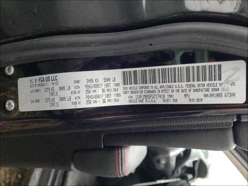 2015 JEEP CHEROKEE T 1C4PJMBS5FW717419