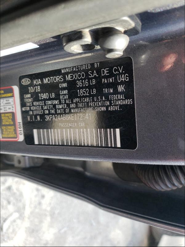 2019 KIA RIO S 3KPA24AB8KE172941