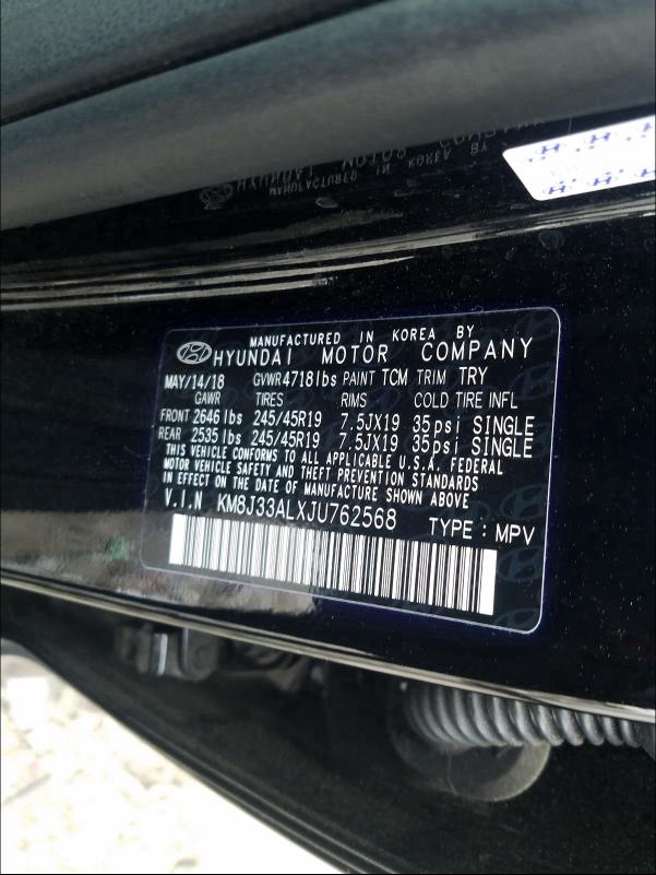 2018 HYUNDAI TUCSON SPO KM8J33ALXJU762568