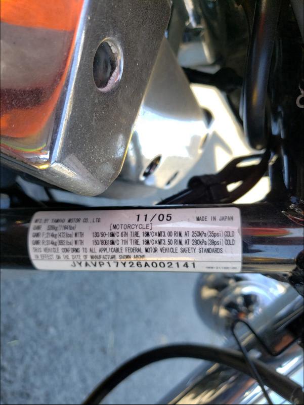 2006 YAMAHA XV1700 A JYAVP17Y26A002141