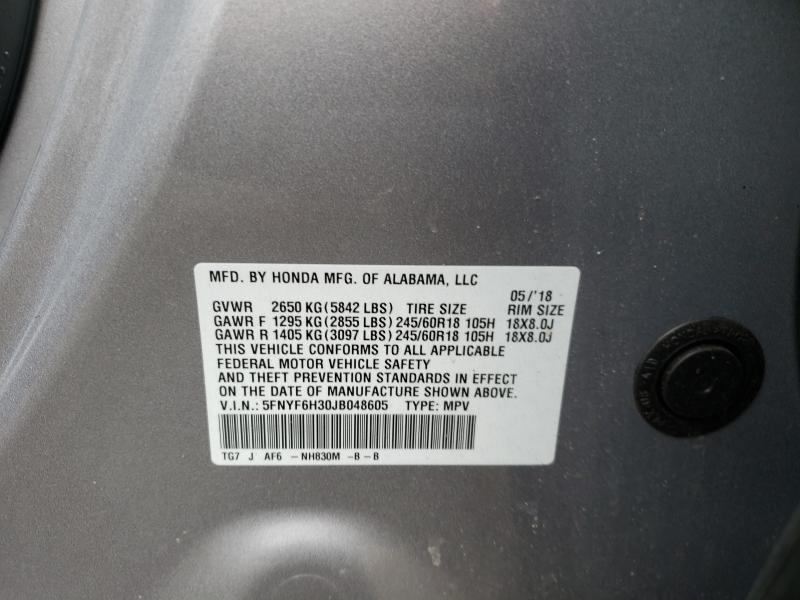 2018 HONDA PILOT EX 5FNYF6H30JB048605
