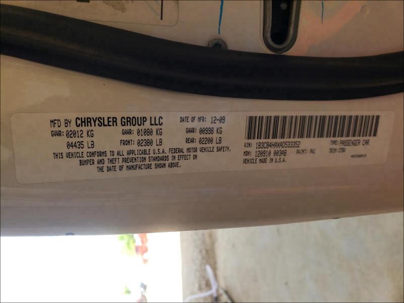 2010 DODGE CALIBER SX 1B3CB4HAXAD533352