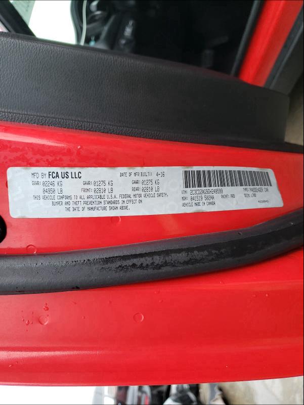 2016 DODGE CHALLENGER 2C3CDZAG9GH249599
