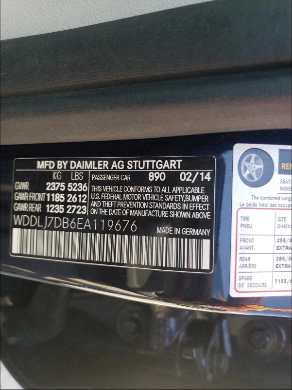 2014 MERCEDES-BENZ CLS 550 WDDLJ7DB6EA119676