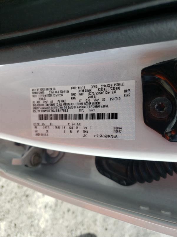 2018 FORD F350 1FT8W3BT5JEB47882