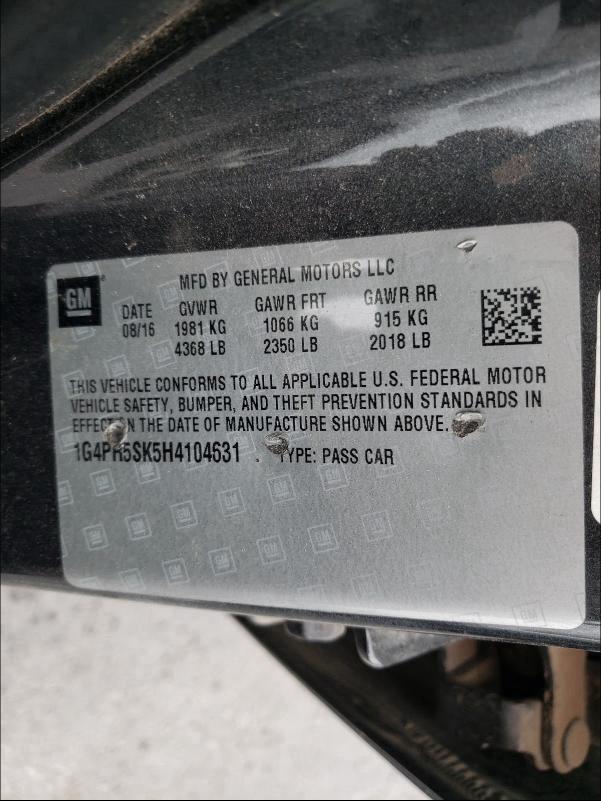 2017 BUICK VERANO SPO 1G4PR5SK5H4104631