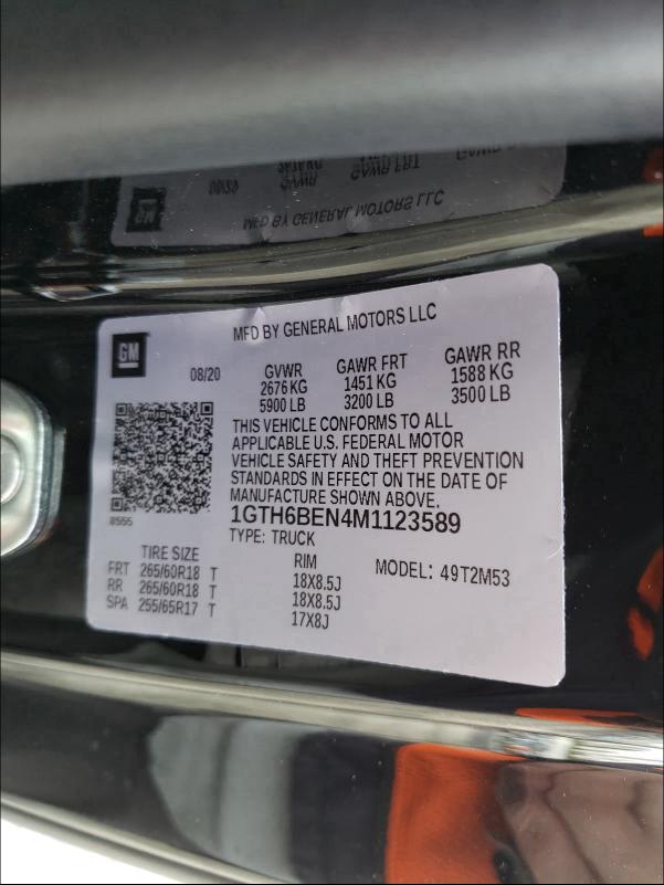 2021 GMC CANYON ELE 1GTH6BEN4M1123589
