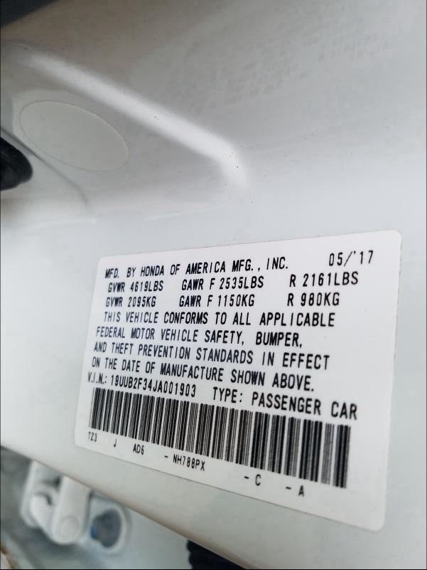 2018 ACURA TLX 19UUB2F34JA001903