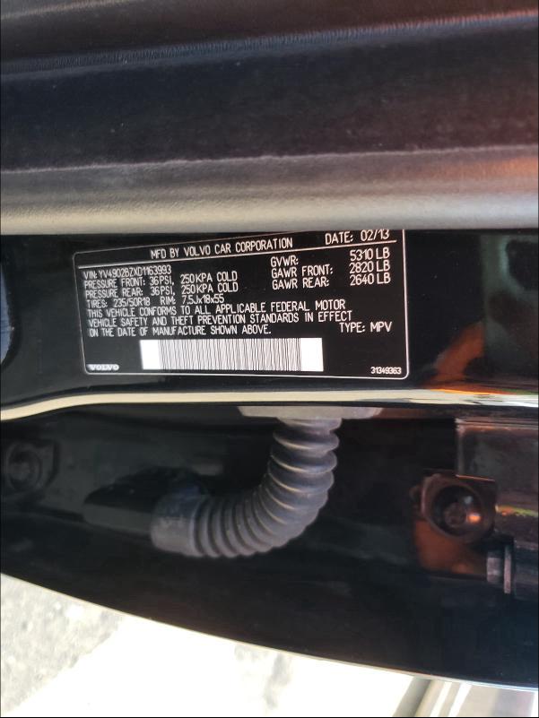 2013 VOLVO XC70 T6 YV4902BZXD1163993