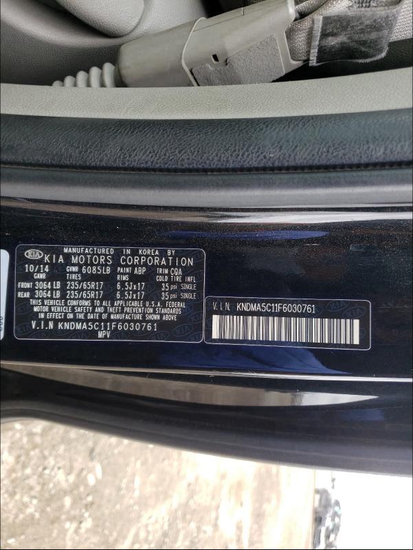 2015 KIA SEDONA L KNDMA5C11F6030761