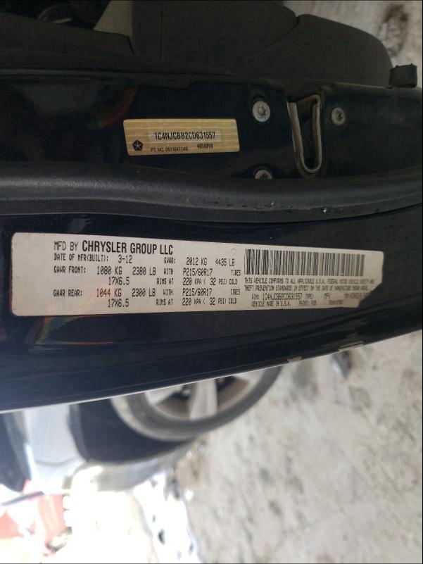 2012 JEEP COMPASS SP 1C4NJCBB2CD631557