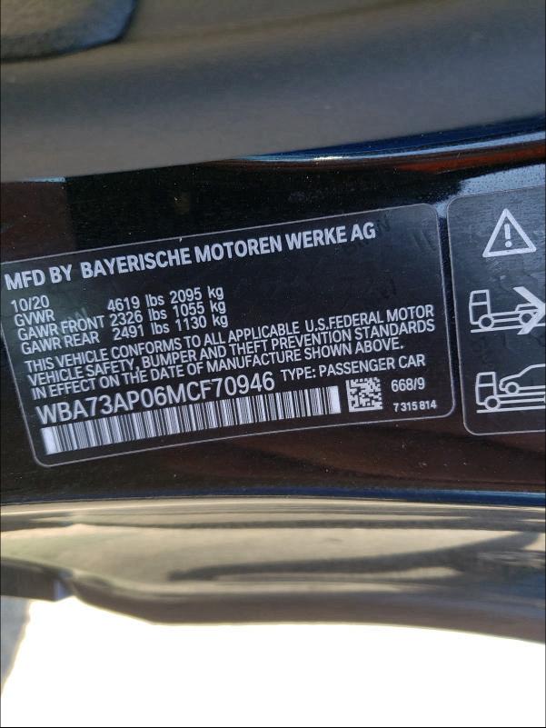 2021 BMW 430XI WBA73AP06MCF70946