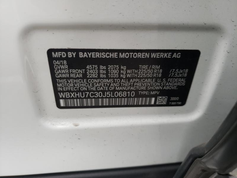 2018 BMW X1 SDRIVE2 WBXHU7C30J5L06810