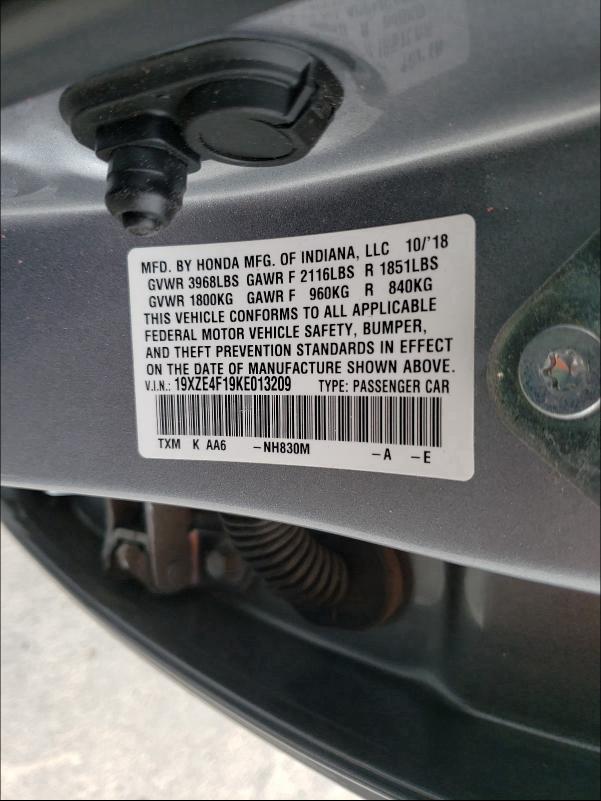 2019 HONDA INSIGHT LX 19XZE4F19KE013209