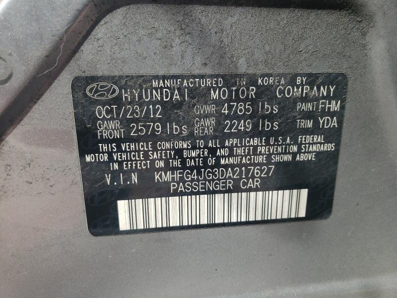 2013 HYUNDAI AZERA KMHFG4JG3DA217627