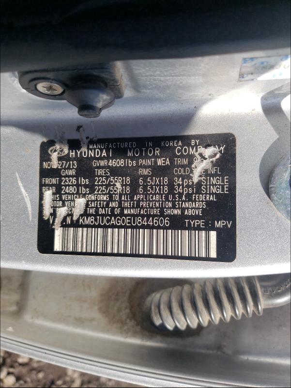 2014 HYUNDAI TUCSON KM8JUCAG0EU844606