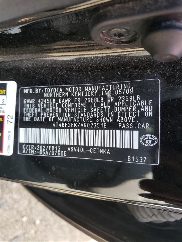 2010 TOYOTA CAMRY BASE 4T4BF3EK7AR023516