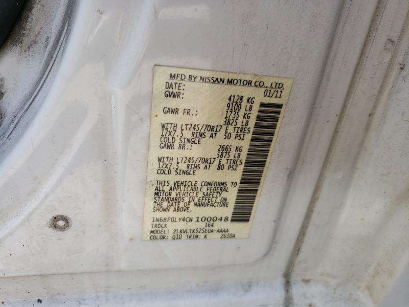 2012 NISSAN NV 2500 1N6BF0LY4CN100048
