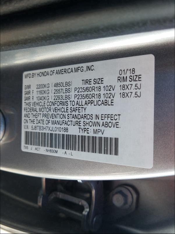 2018 ACURA RDX ADVANC 5J8TB3H7XJL010188