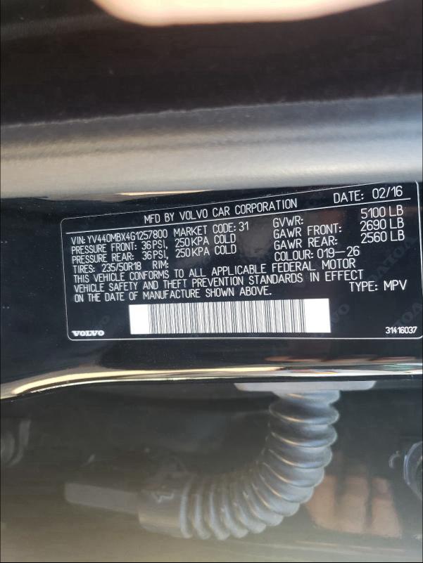 2016 VOLVO XC70 T5 CL YV440MBX4G1257800