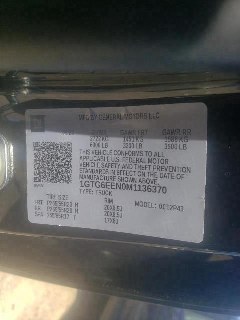 2021 GMC CANYON DEN 1GTG6EEN0M1136370