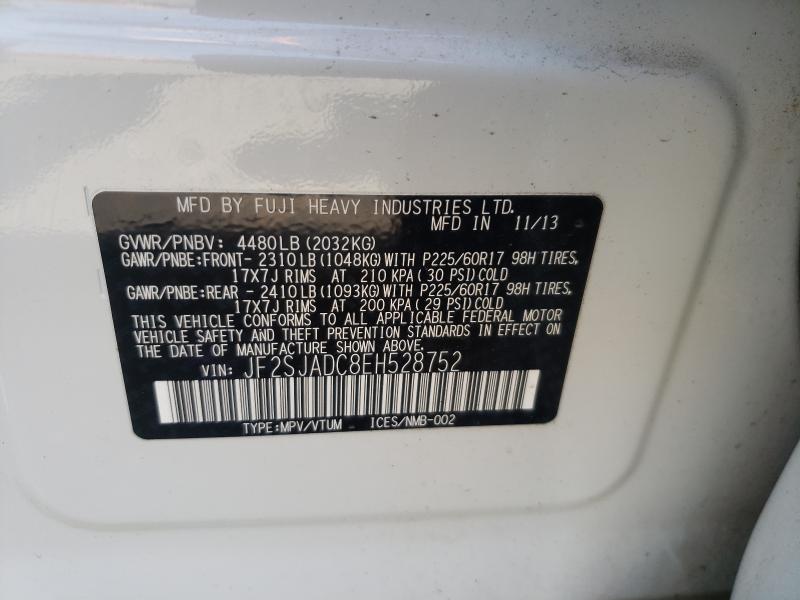 2014 SUBARU FORESTER JF2SJADC8EH528752