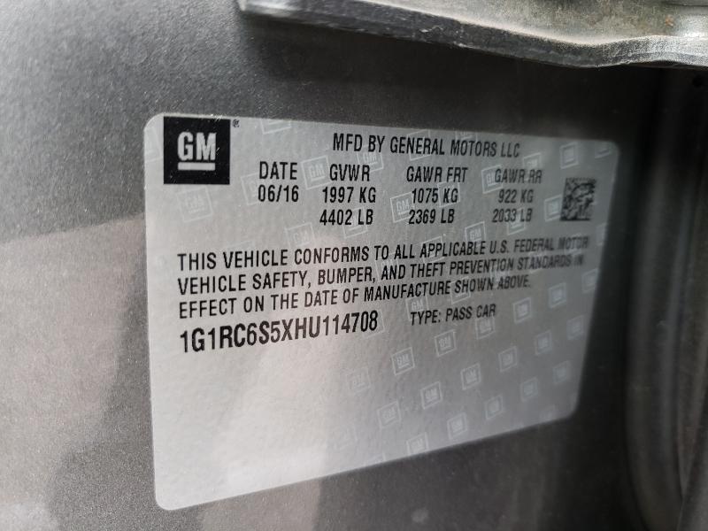 2017 CHEVROLET VOLT LT 1G1RC6S5XHU114708