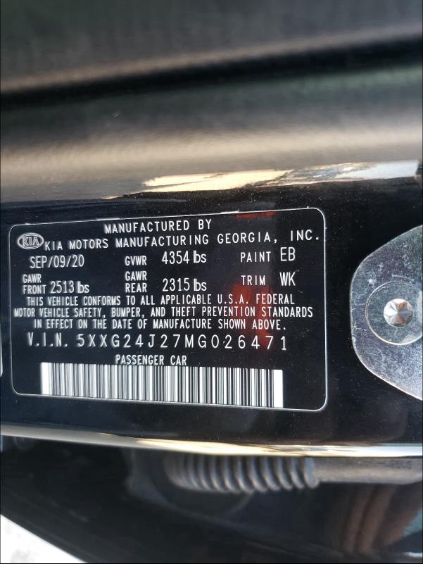 2021 KIA K5 LX 5XXG24J27MG026471