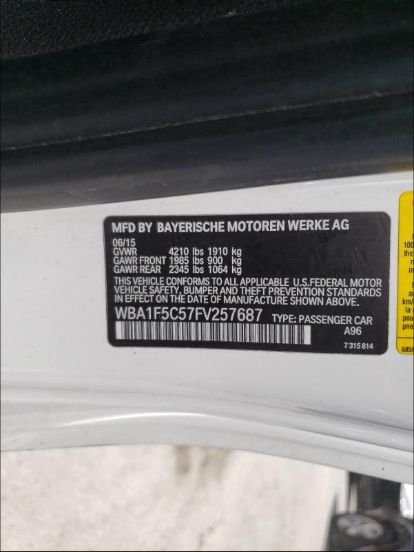 2015 BMW 228 I WBA1F5C57FV257687