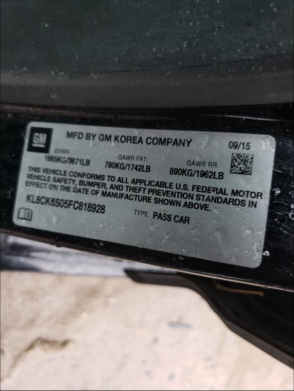 2015 CHEVROLET SPARK EV 1 KL8CK6S05FC818928
