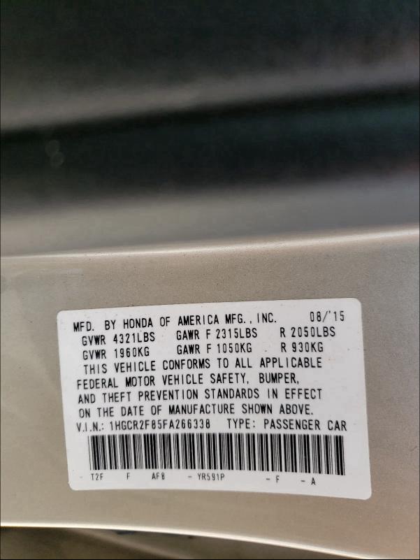 2015 HONDA UK 1HGCR2F85FA266338